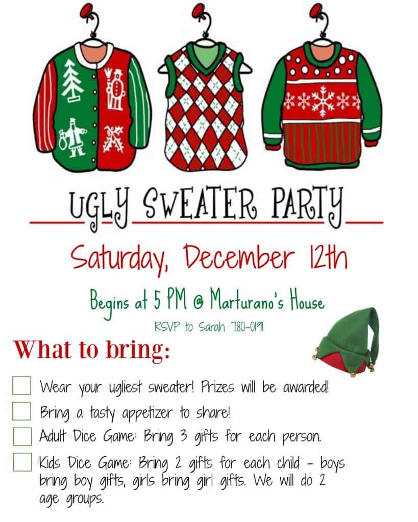 ugly sweater party invite template