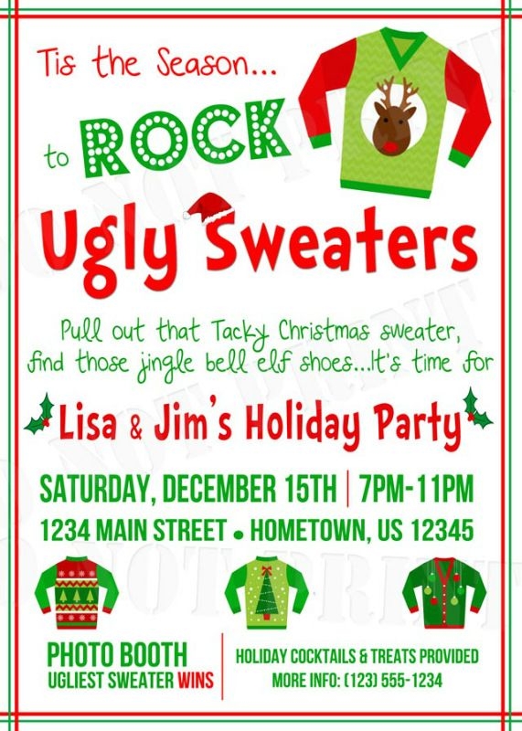Ugly Sweater Party Invite Template Printable Word Searches