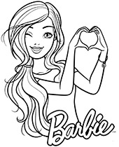 Unicorn Barbie Coloring Page