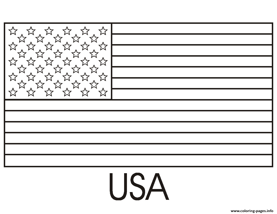 Usa Flag Easy Coloring Page Printable
