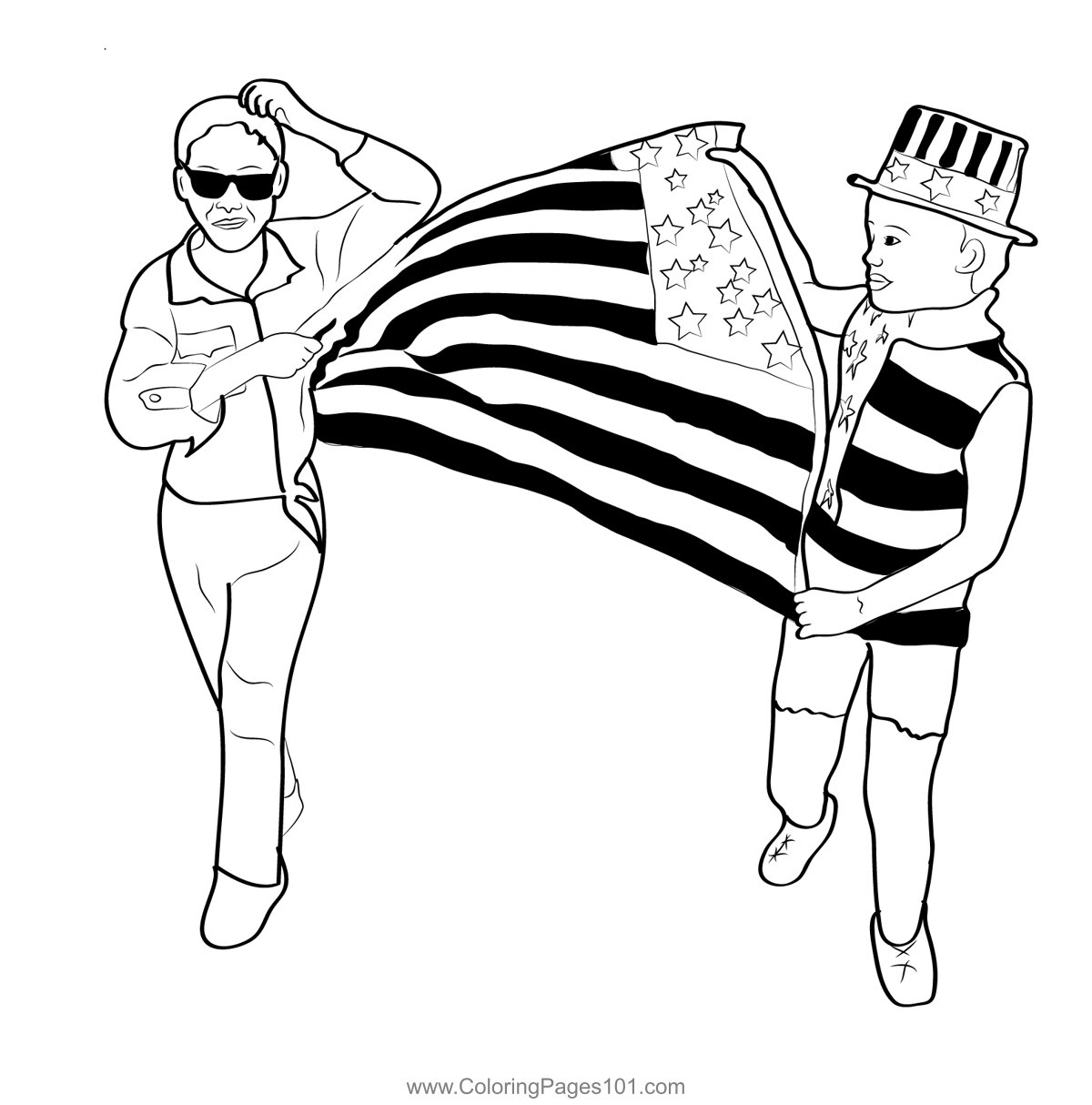 Flag Of Usa Coloring Page