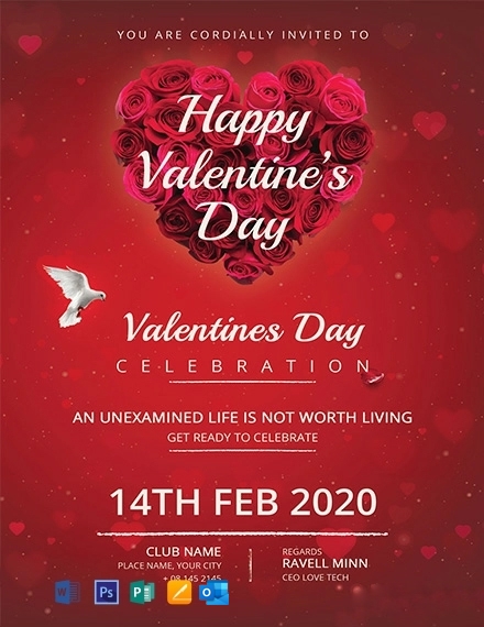Valentine 39 s Day Party Invitation Template Download In Word PSD