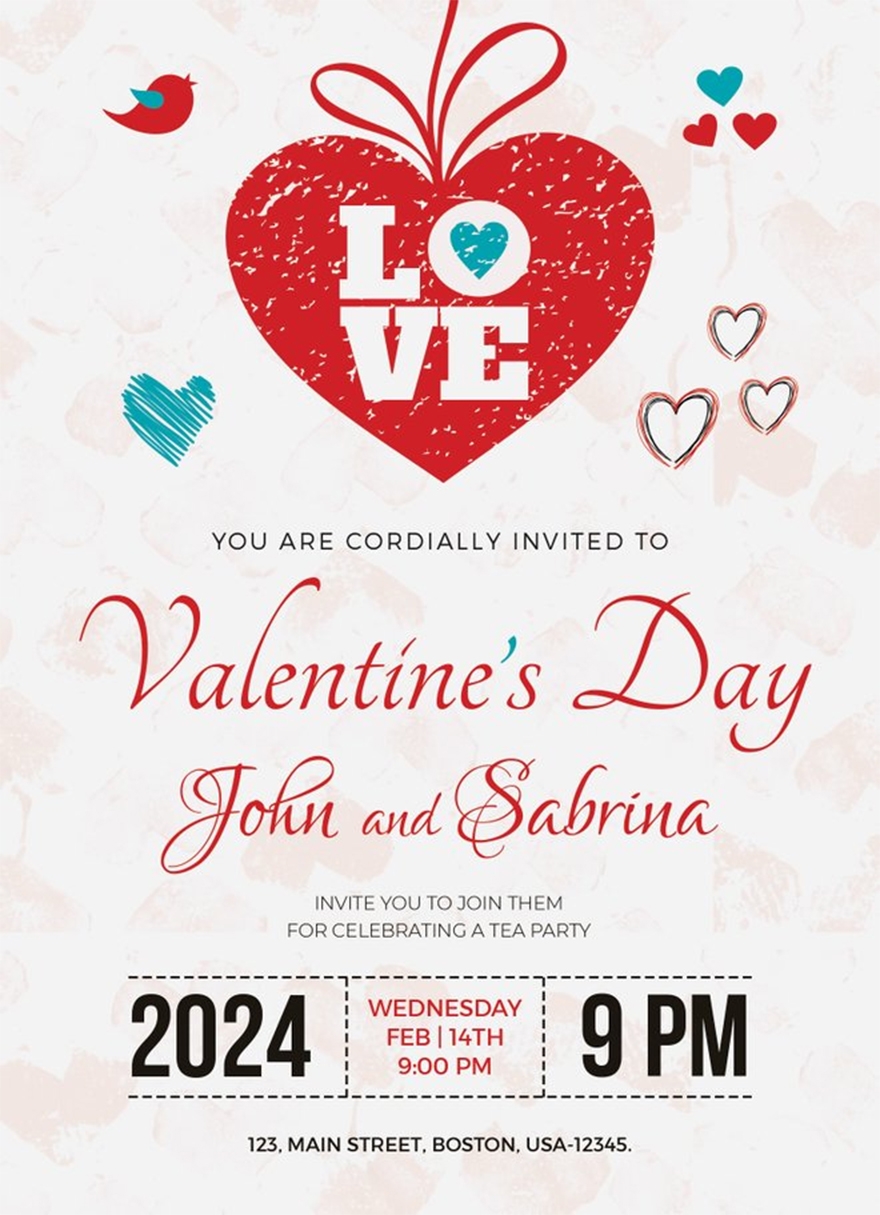 Valentine 39 s Day Party Invitation Template In Pages Publisher PSD 