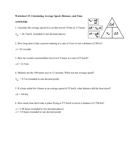 Velocity Physics Worksheet