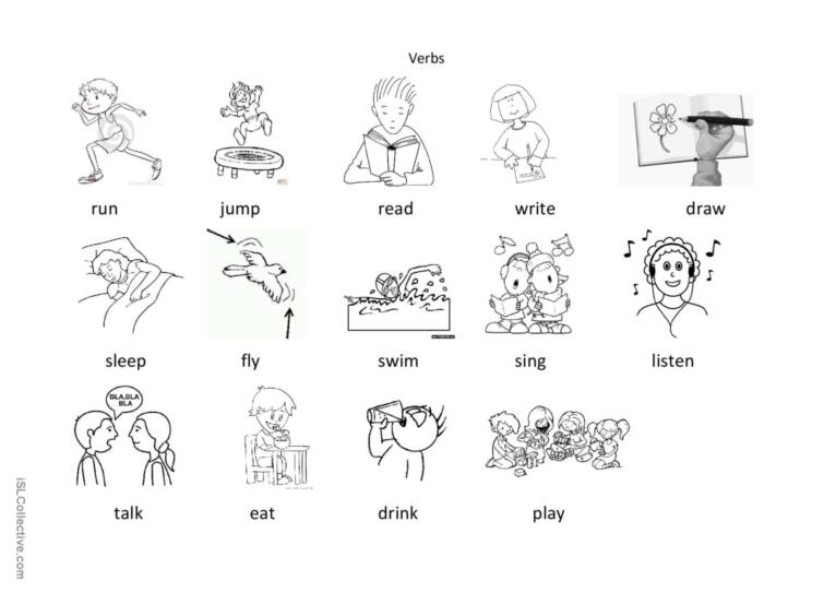 Verbs For Colouring English ESL Worksheets Pdf Doc