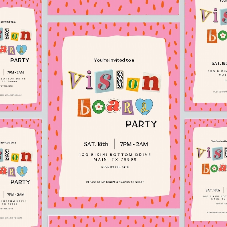 vision board invitation template