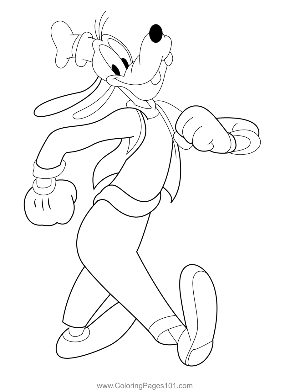 Walking Goofy Coloring Page For Kids Free Goofy Printable Coloring