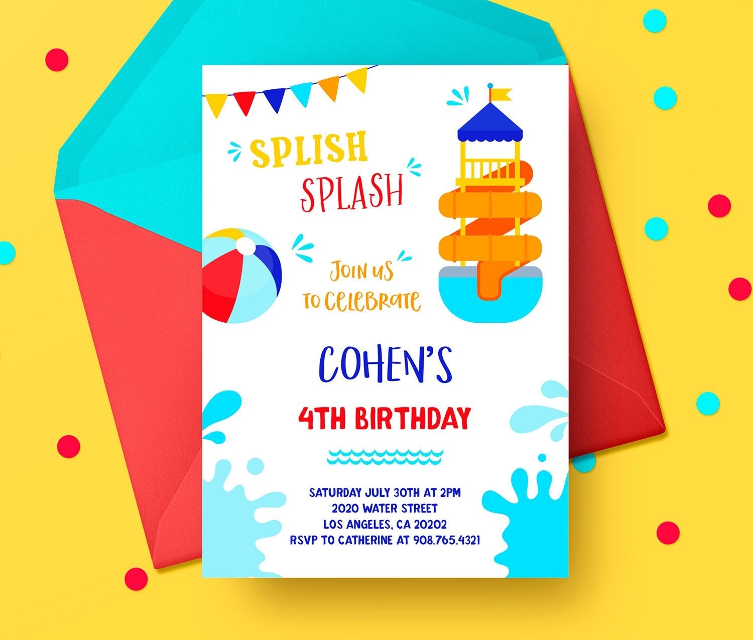 Water Park Invitation Template