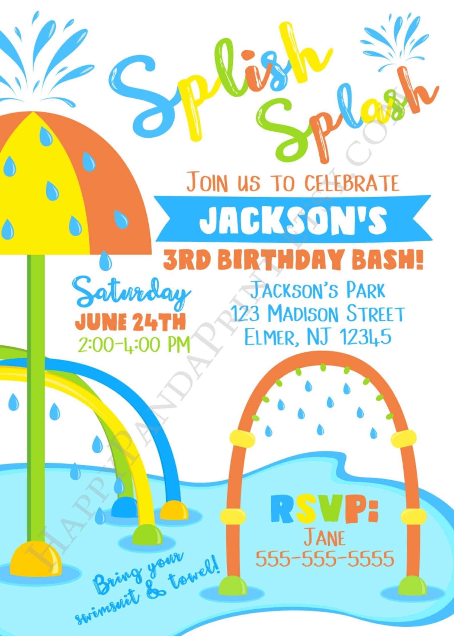 water park invitation template