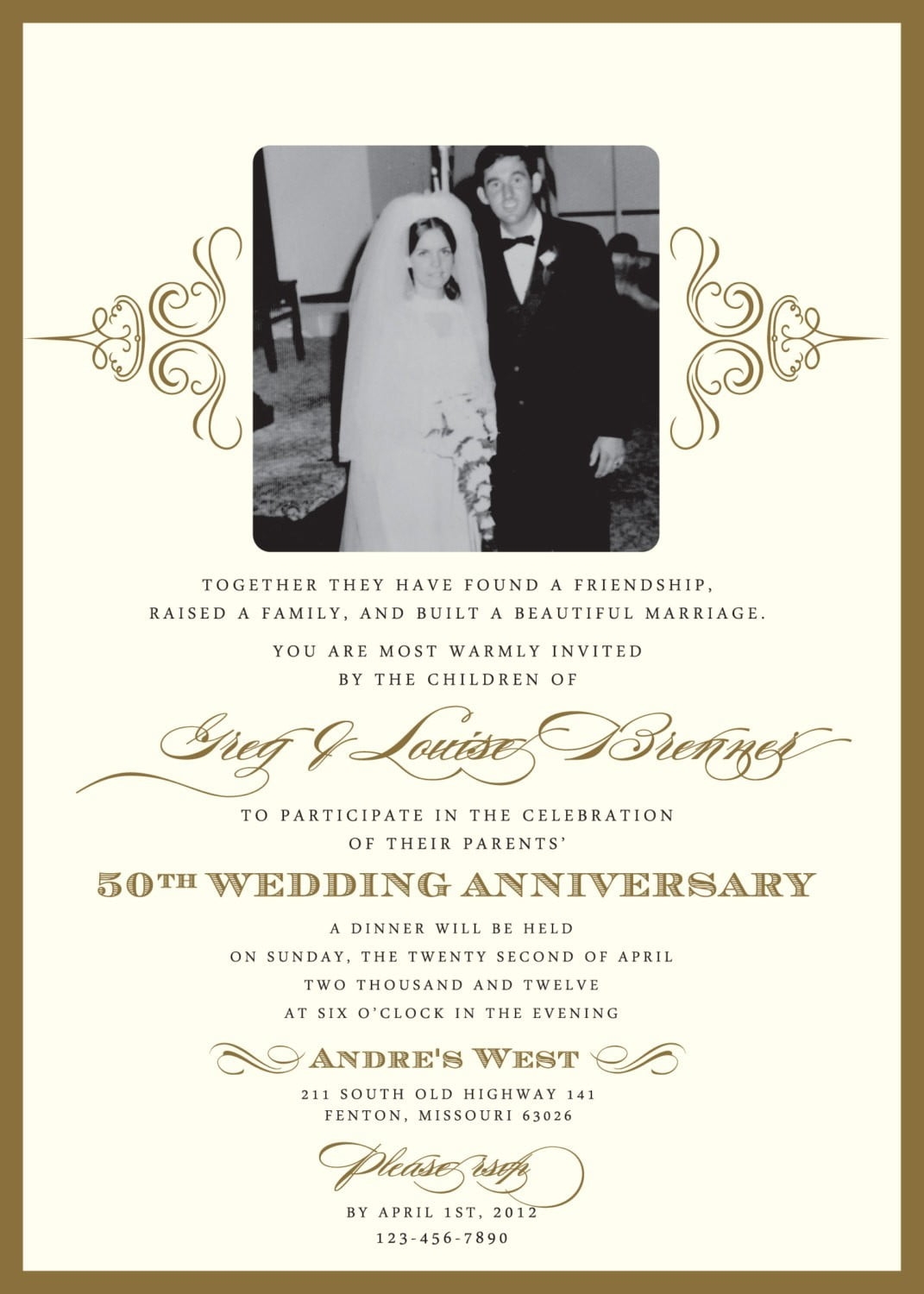 Wedding Anniversary Invitation Samples