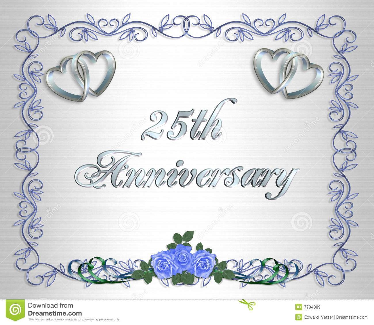 25th wedding anniversary invitation templates free download
