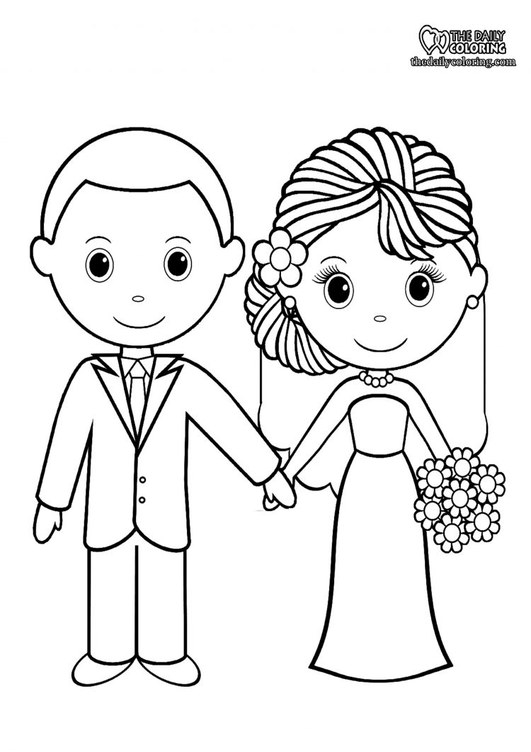 free wedding coloring pages