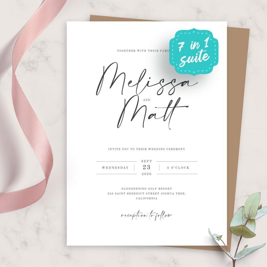 Wedding Invite Simple Minimalist Wedding Invitation Suite Printable 