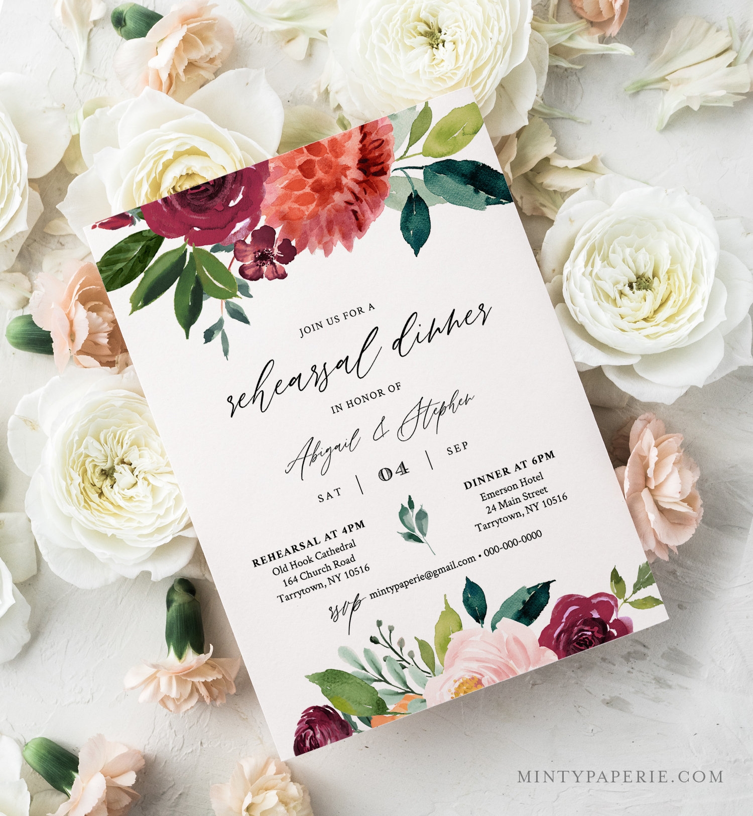 wedding rehearsal invitation template