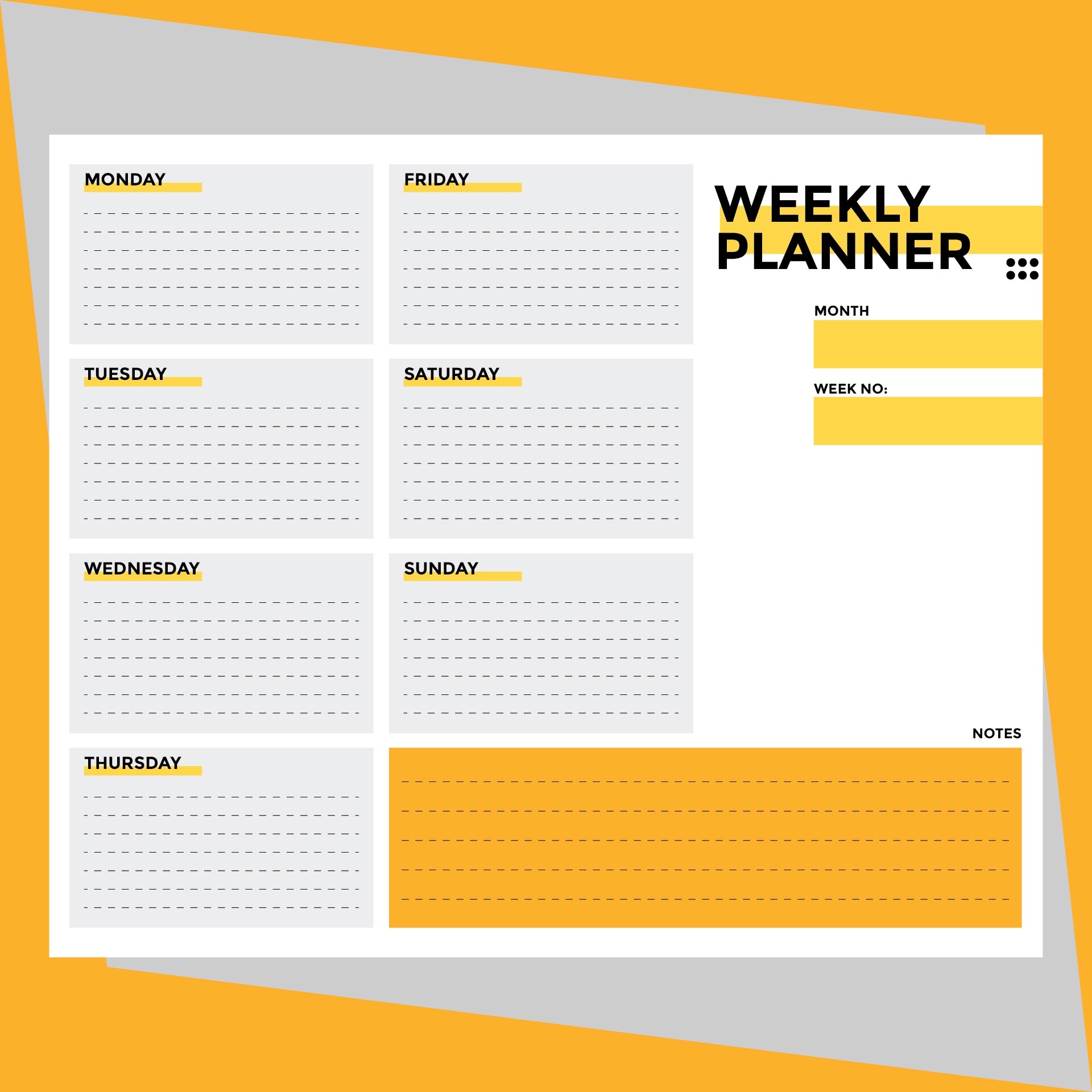 free printable weekly planner template