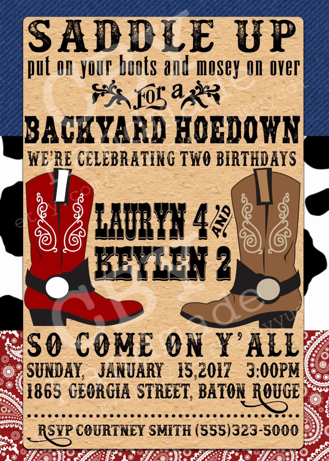 Western Party Invitation Templates Free Beautiful Printable Backyard 