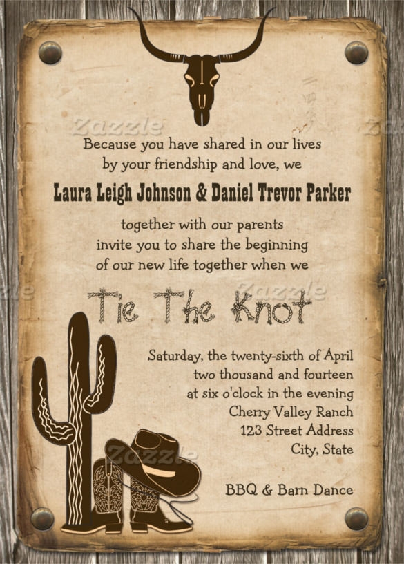 Western Wedding Invitation Templates