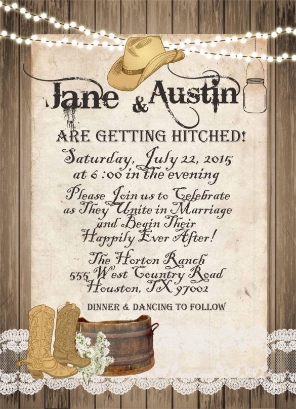 Western Wedding Invitation Templates