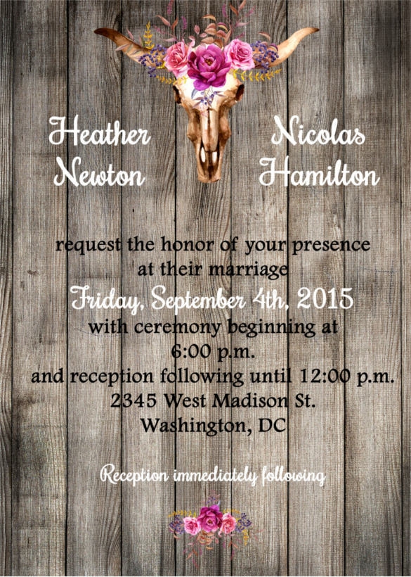 Western Wedding Invitation Templates