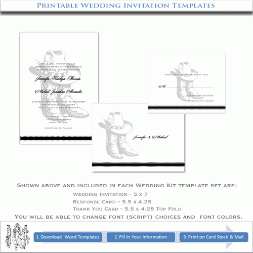 Western Wedding Invitations Templates Printable