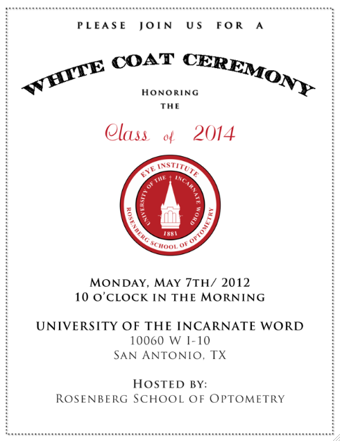 white coat ceremony invitation template