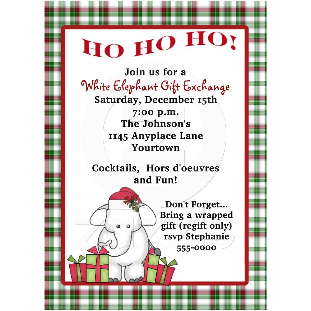White Elephant Invite Template Printable Word Searches