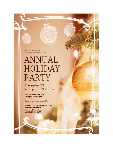 Word Christmas Party Invitation Template