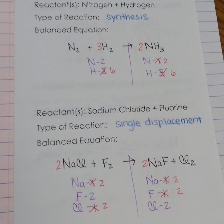 predicting products of chemical reactions worksheet