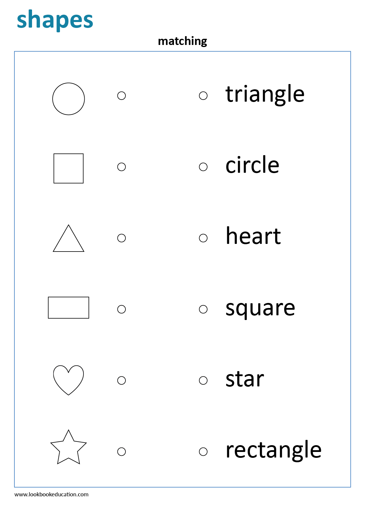 matching shapes worksheet