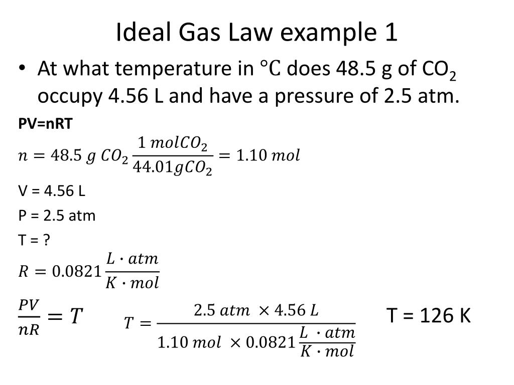 ideal gas equation worksheet