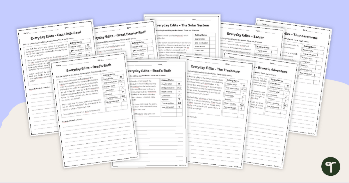 Worksheets To Teach Editing Worksheets Worksheets Library