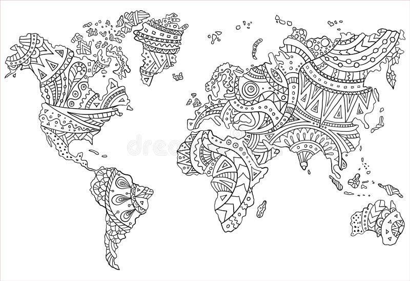 World Map Coloring Stock Illustrations 646 World Map Coloring 