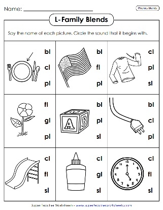 l blends worksheets