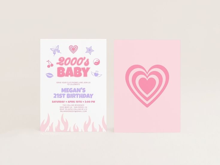 Y2k Party Invitation 2000s Theme Birthday Invite Template Instant