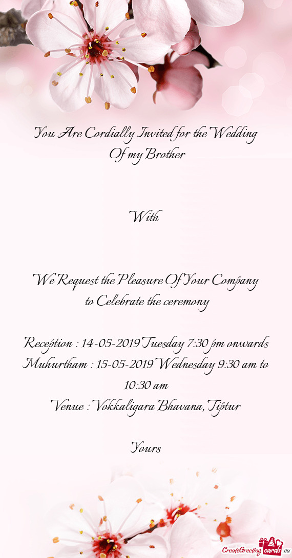 You Are Cordially Invited Wedding Template