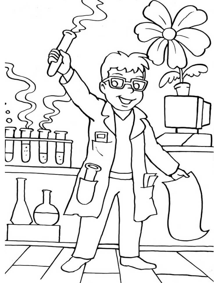 Young Scientist Coloring Page Free Printable Coloring Pages For Kids