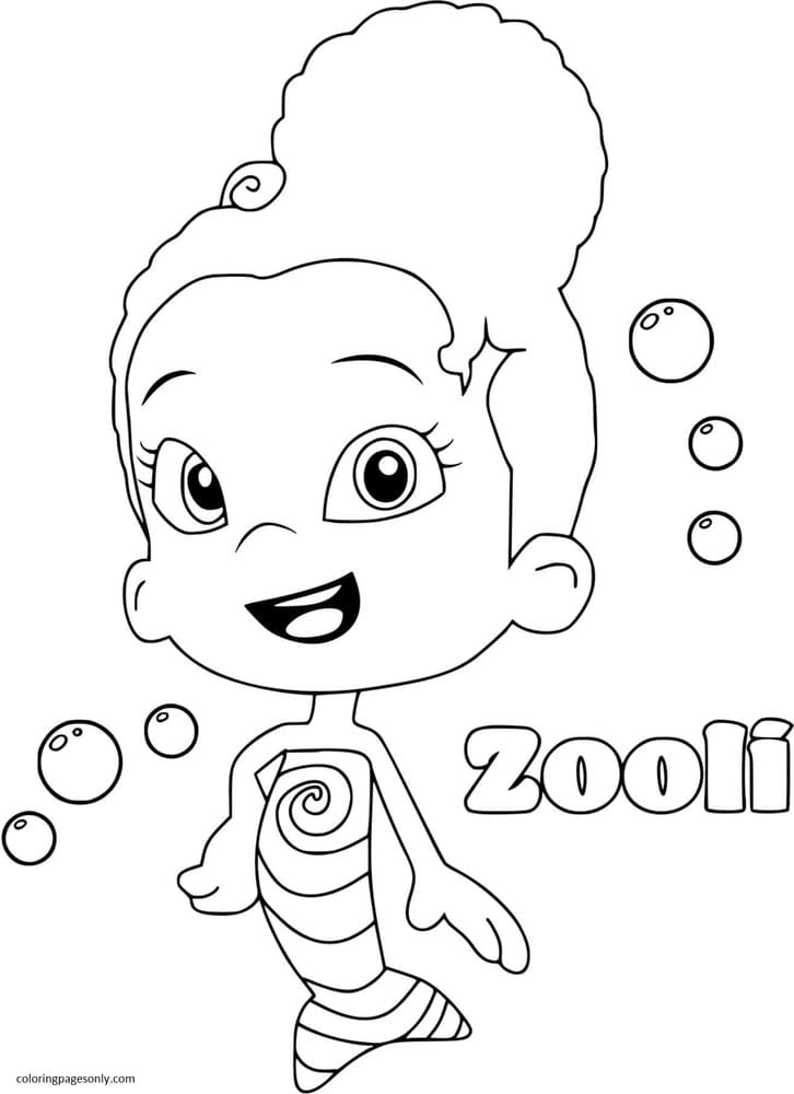 Zooli Bubble Guppies Coloring Page Free Printable Coloring Pages