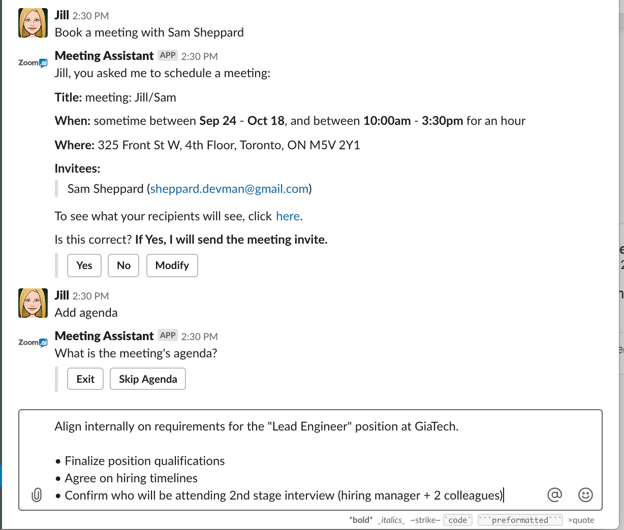 Zoom Interview Invitation Email Template