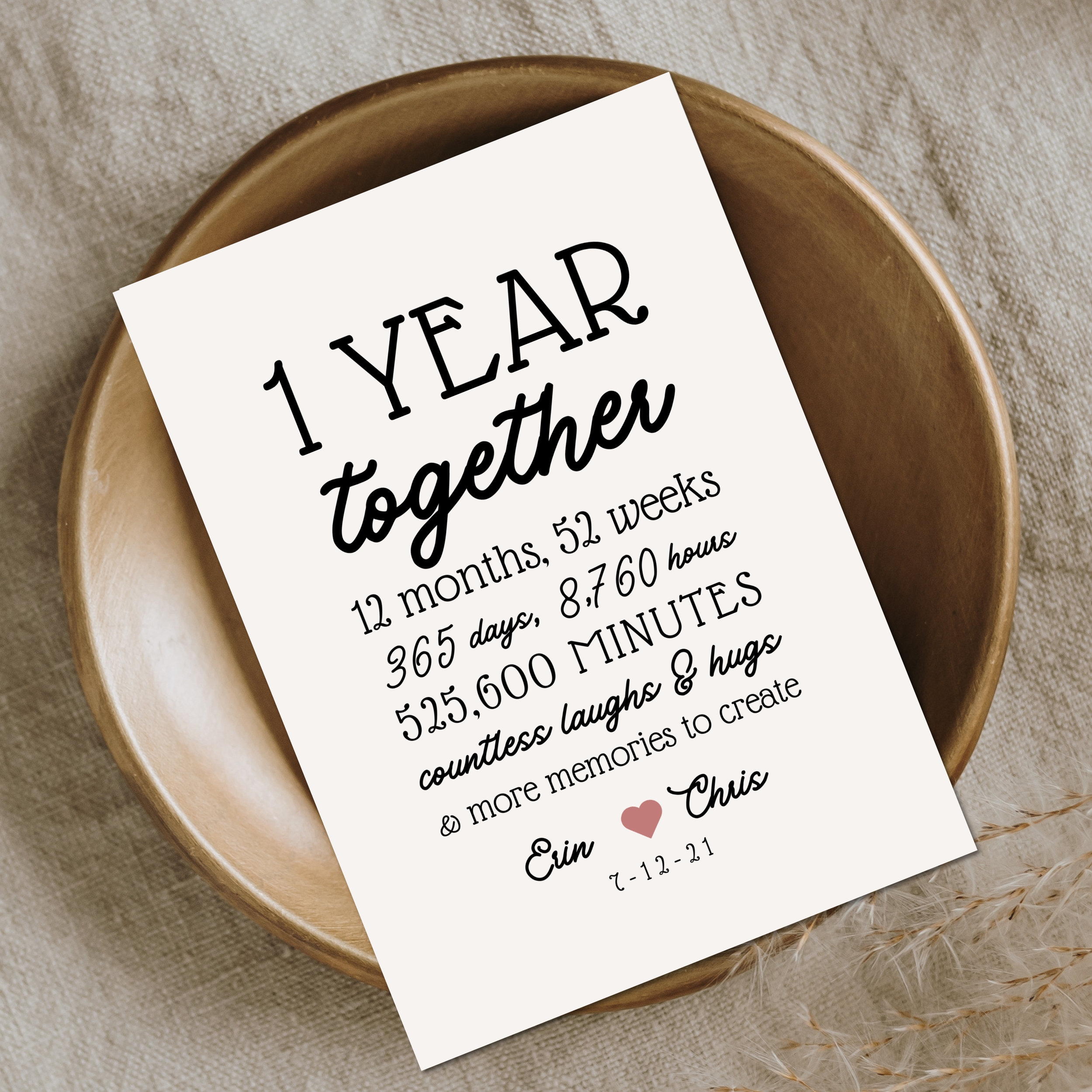 one year anniversary cards printable