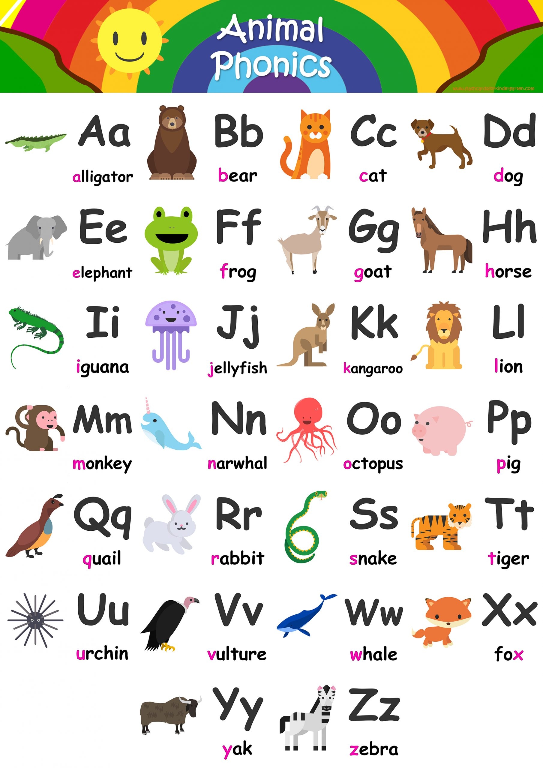 printable animal alphabet cards
