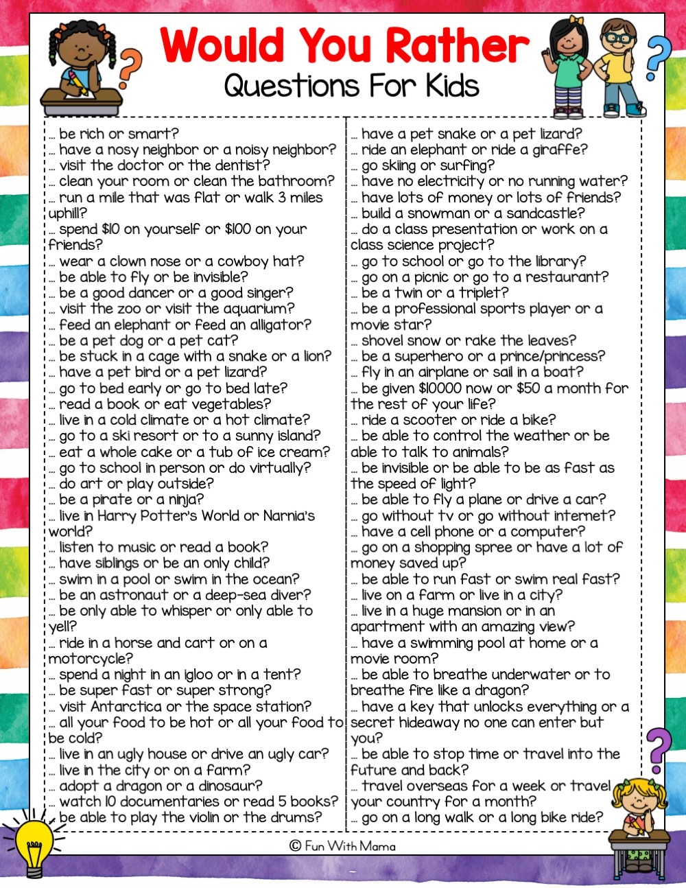 play your cards right printable questions and answers