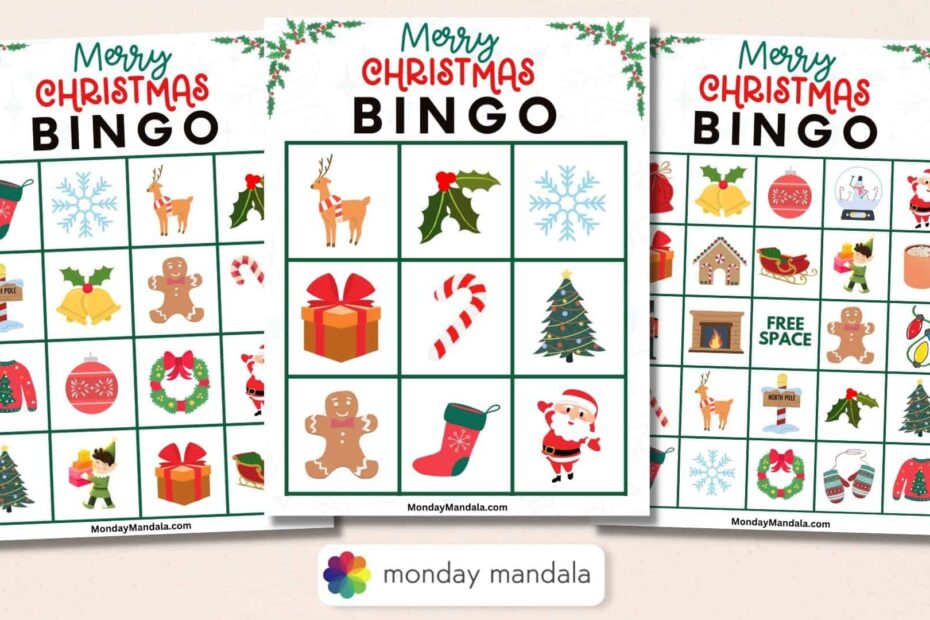 180 Christmas Bingo Cards Free PDF Printables Worksheets Library