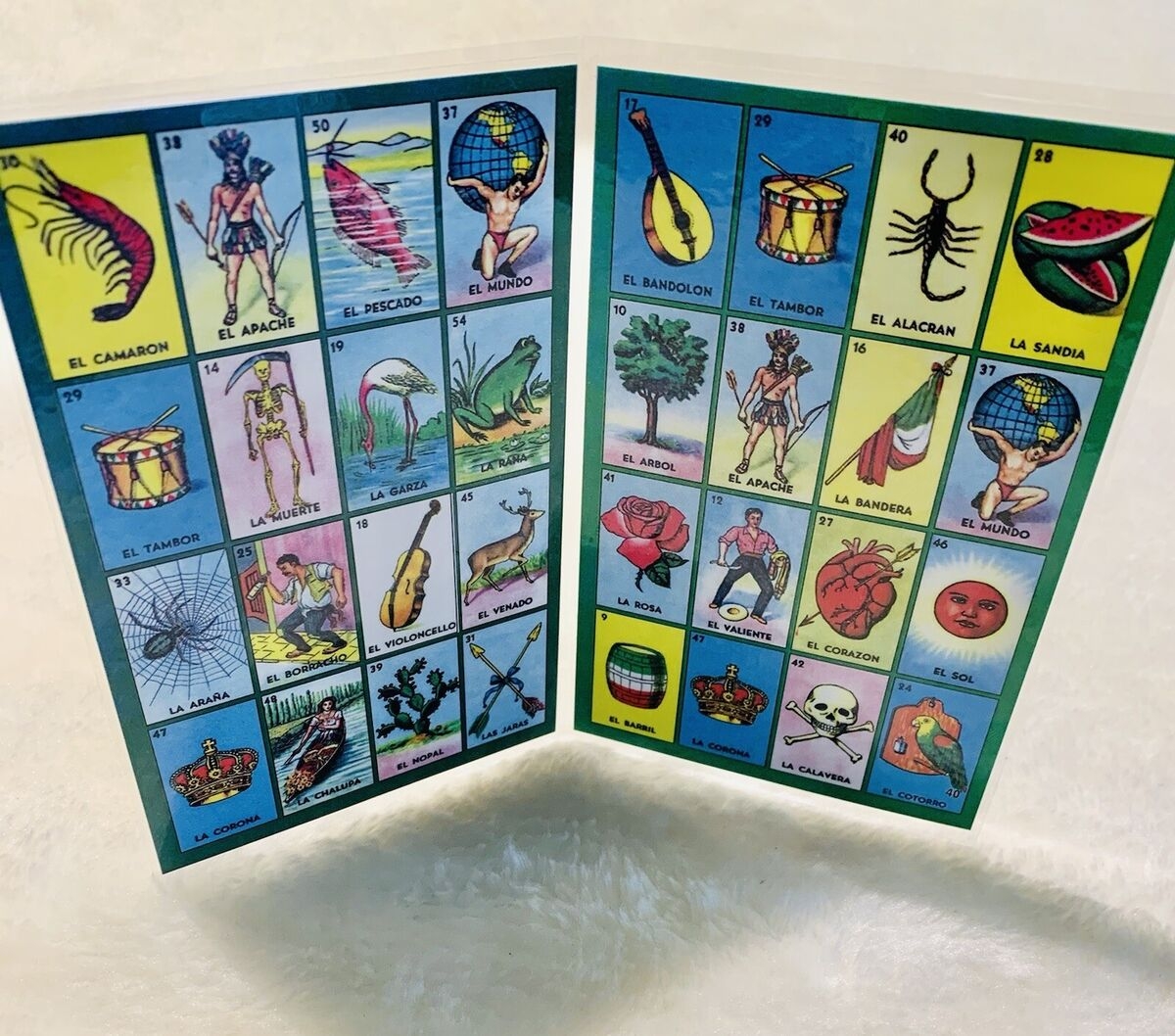 2 Accordion Loteria Bingo Chalupa Boards Cartas 3 1 2 X 5 1 2 Inches EBay