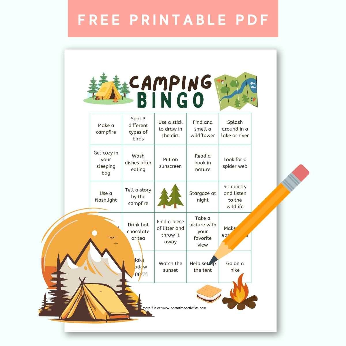 printable camping bingo cards