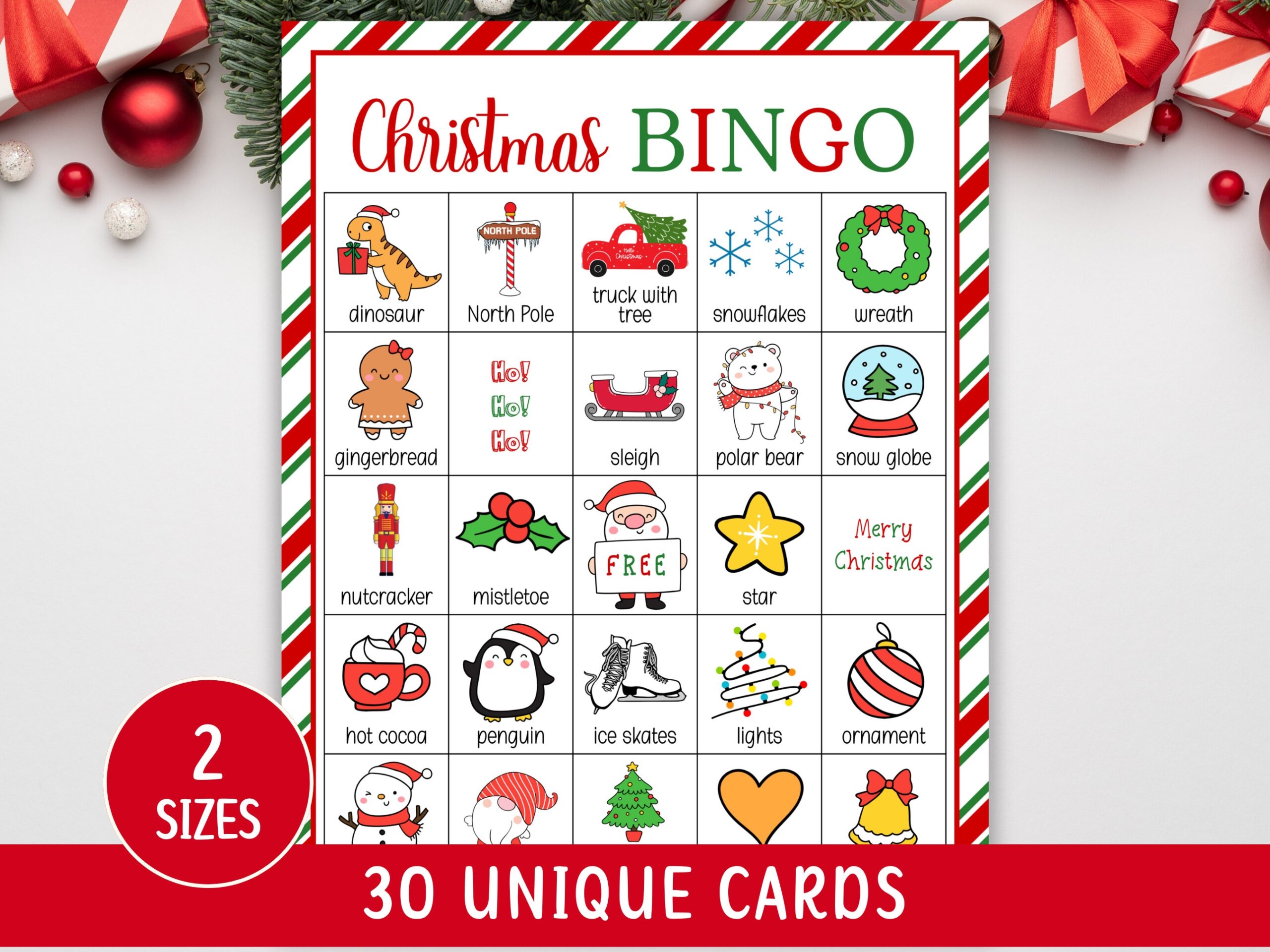 printable christmas bingo cards for 20