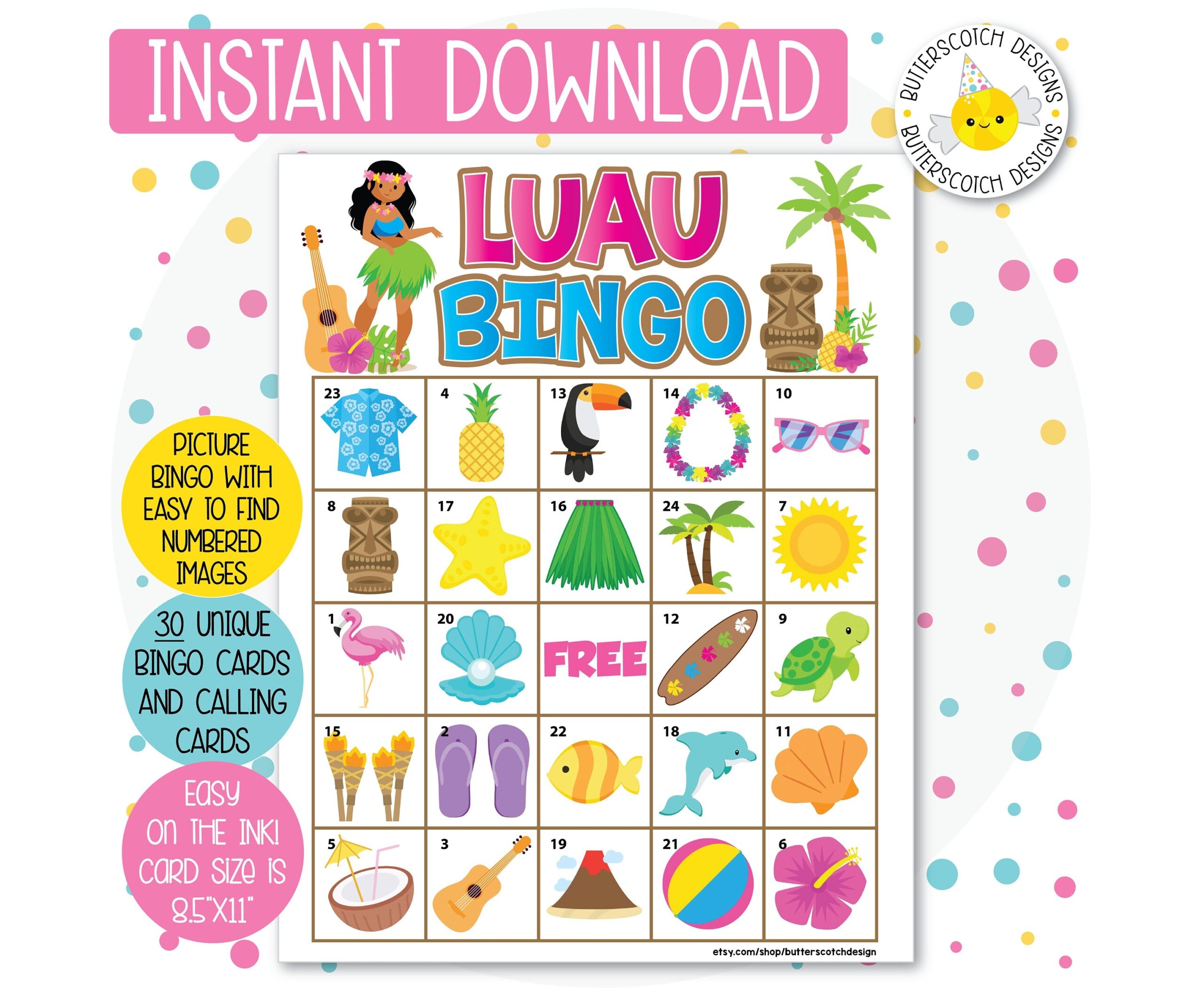 printable aloha bingo cards