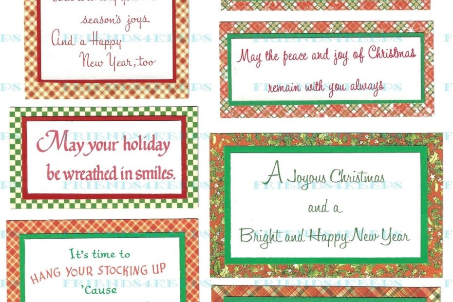 40 Printable CHRISTMAS GREETINGS Verses From Vintage Xmas Cards For Card making U0026 Other Paper Crafts 6 Pages In 1 PDF File 300 Dpi Etsy
