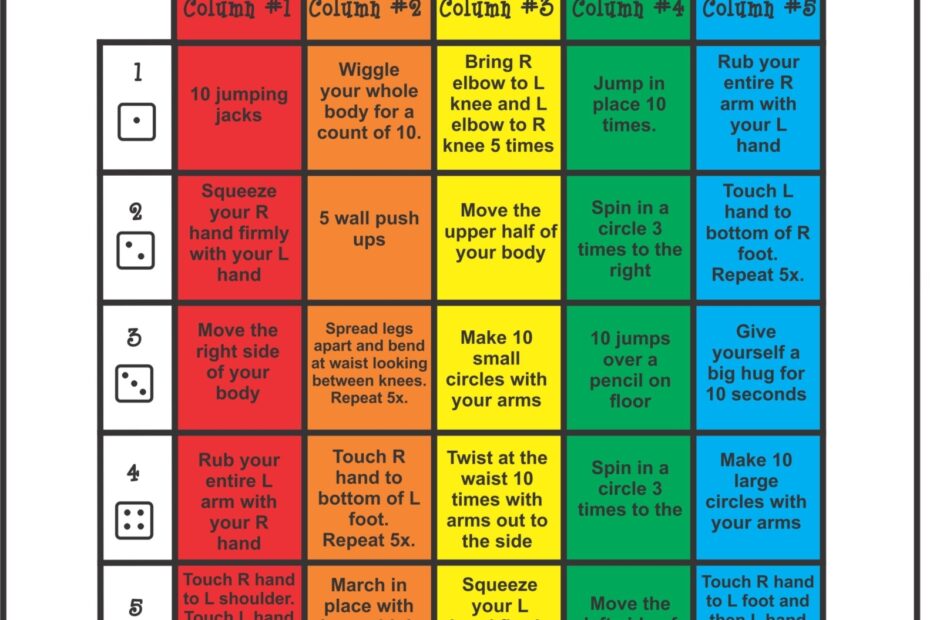 5 FREE Brain Break Printables Your Therapy Source