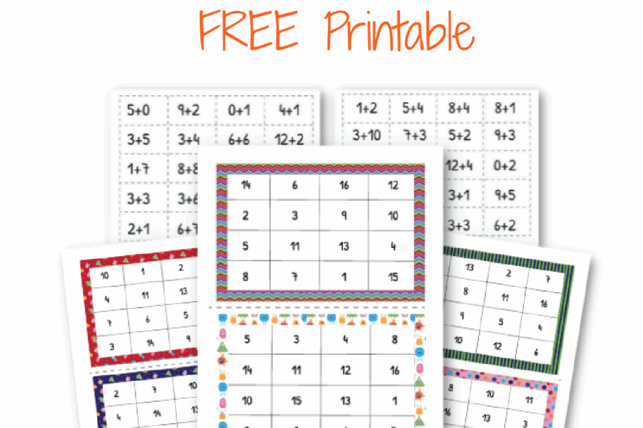 Addition Bingo Math Game free Printable The Activity Mom