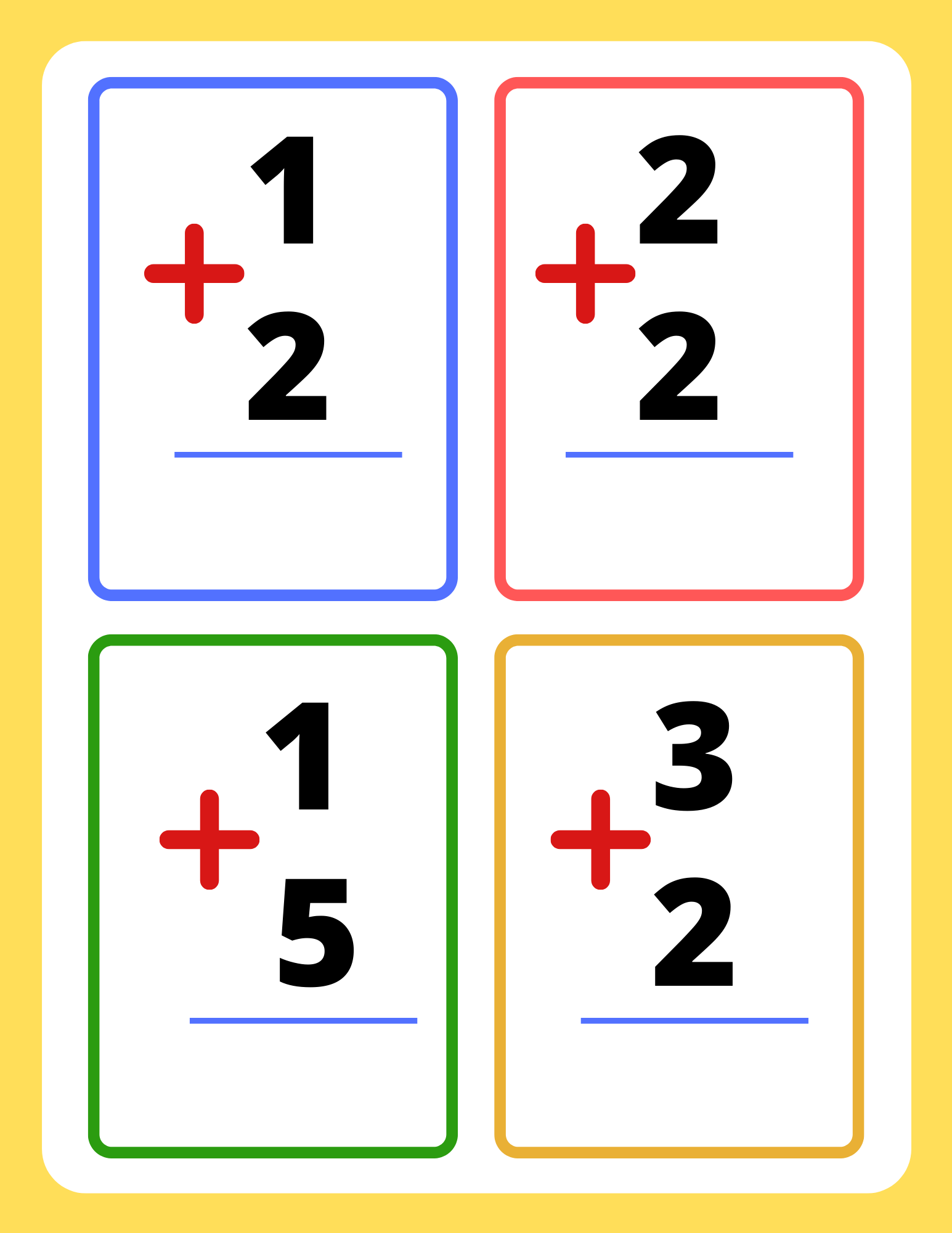 Addition Flash Cards Up To 20 Printable Addition Practice Pages Worksheets Library